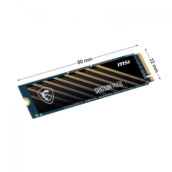 SSD NVME MSI SPATIUM M450 500GB (ĐỌC 3600MB/S, GHI 2300MB/S) M.2 2280 PCIE GEN 4 X 4